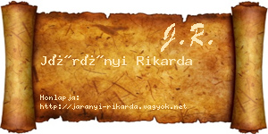 Járányi Rikarda névjegykártya